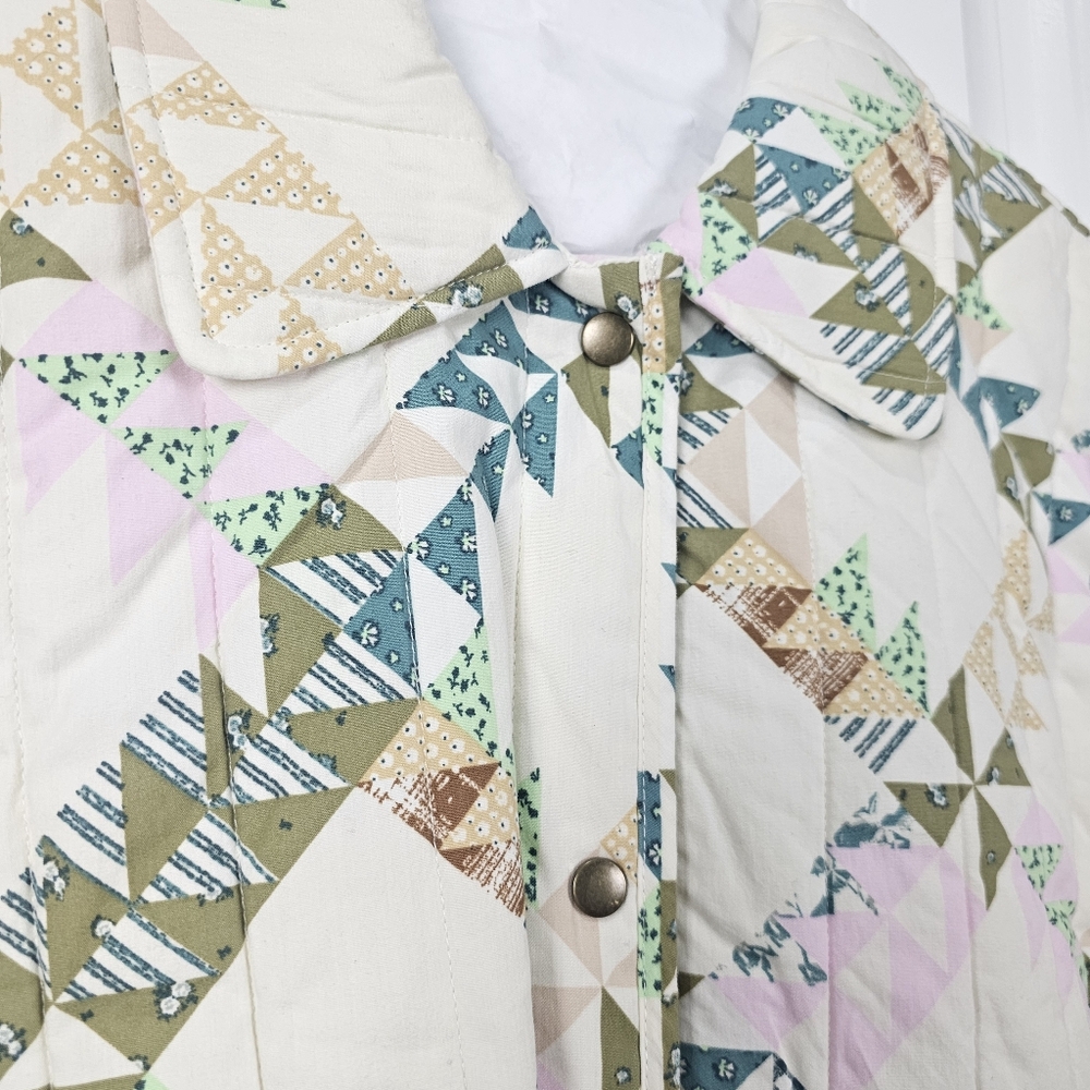 Universal Thread Multicolor Patchwork Quilted Jac… - image 3